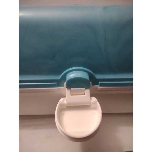 Caboodles Makeup Box Carry Case Mirror Tray Teal/White Collectible 5626 - Picture 6 of 12